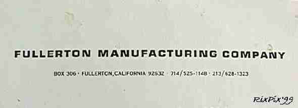 Letterhead "Header" - - Fullerton Manufacturing Company